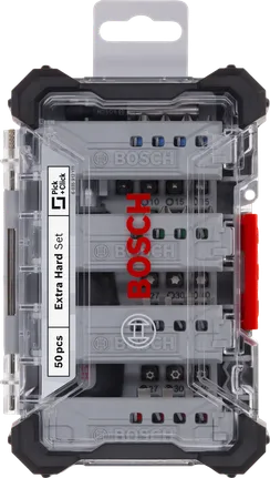 Conjunto de 50 pontas de chave de fendas extra duras Bosch .