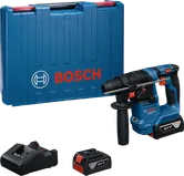 Martelo rotativo Bosch GBH 18V-18 com bateria, carregador e mala.