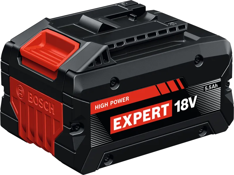 Bateria Bosch EXBA18V-55, capacidade de 18 V e 5,5 Ah.