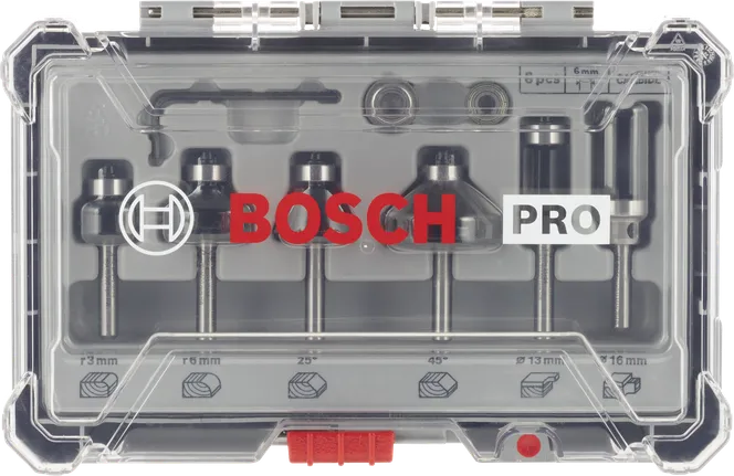 Conjunto de brocas para fresagem e afiação Bosch PRO de 6 mm, 6 unid.