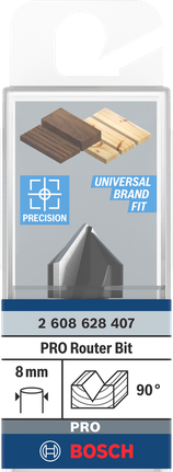 Broca de roteador Bosch PRO 8 mm 90°.