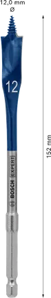 Broca tipo pá de corte rápido Bosch EXPERT 12 x 152 mm.