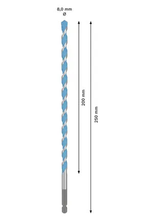 Broca para construção Bosch EXPERT HEX-9 Multi 8x250 mm.
