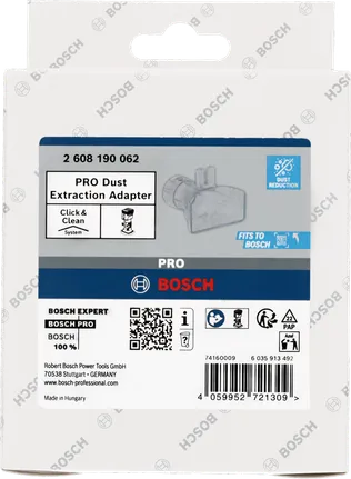 Embalagem do adaptador de extração de pó Bosch PRO.