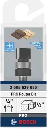 Broca de tupia Bosch PRO haste de 1/2″ x 3/8″ e 1/4″.