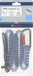 Cordão de segurança Bosch PRO com mosquetão, carga máxima de 6 kg.
