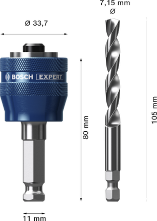 Bosch EXPERT Power Change Plus com broca piloto de 7,15 mm.