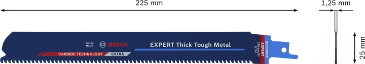 Lâmina de serra alternativa Bosch EXPERT Thick Tough Metal S1155CHC.