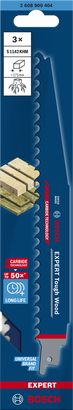 Lâmina de serra alternativa Bosch EXPERT Tough Wood S 1142 KHM, pacote de 3.