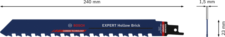 Lâmina de serra alternativa Bosch EXPERT Hollow Brick de 240 mm.