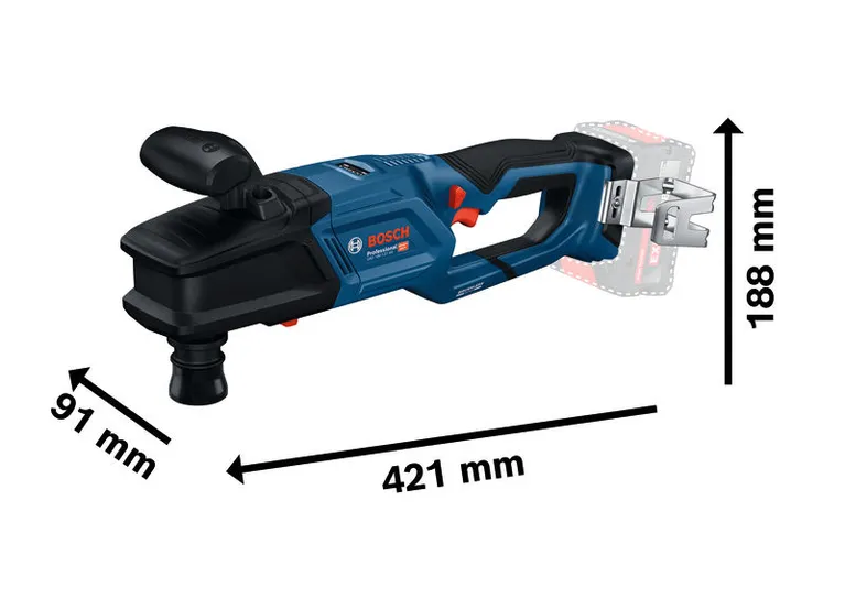 Berbequim angular sem fio Bosch GRD 18V-127 HX com cabo ergonómico.