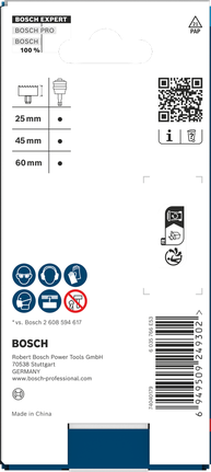 Barra de extensão para serra copo Bosch EXPERT Power Change Plus, com encaixe hexagonal de 11 mm.