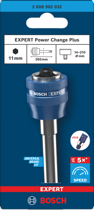 Barra de extensão para serra copo Bosch EXPERT Power Change Plus de 300 mm.