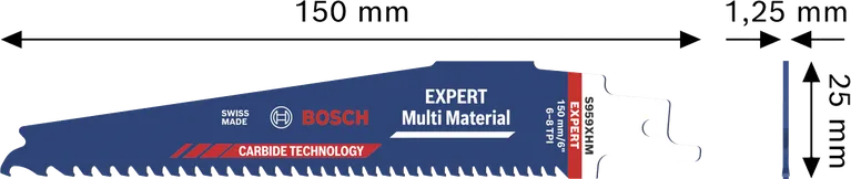 Disco de serra de carboneto Bosch EXPERT Multi Material S959XHM, 150 mm.