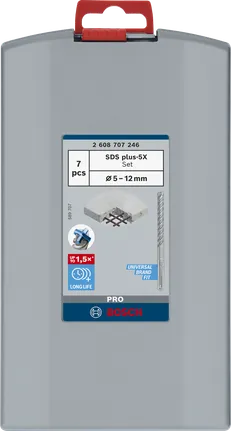 Conjunto de brocas para martelo Bosch PRO SDS plus-5X 5–12 mm 7 peças.