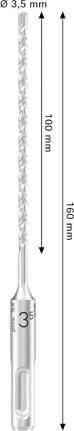 Broca de martelo Bosch PRO SDS plus-5X de 3,5 mm.