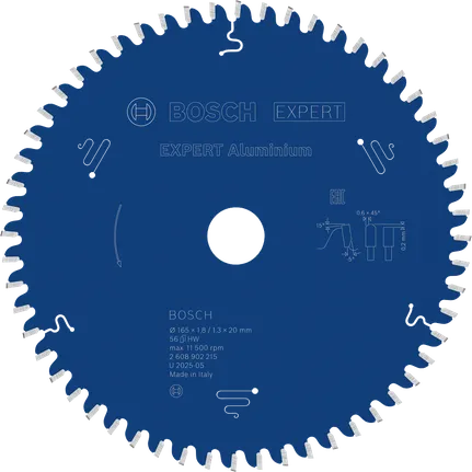 Lâmina de serra circular em alumínio Bosch EXPERT, 56 dentes.