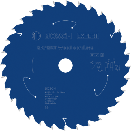 Lâmina de serra circular sem fio Bosch EXPERT Wood de 185 mm.
