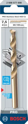Broca Bosch HSS-Co de 7,5 mm.