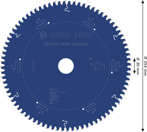 Disco de serra circular multimaterial Bosch EXPERT, 254 mm.