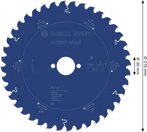 Lâmina de serra circular Bosch EXPERT Wood 216 mm T40.