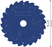 Disco de serra circular sem fio Bosch EXPERT Wood, com 216 mm de diâmetro.