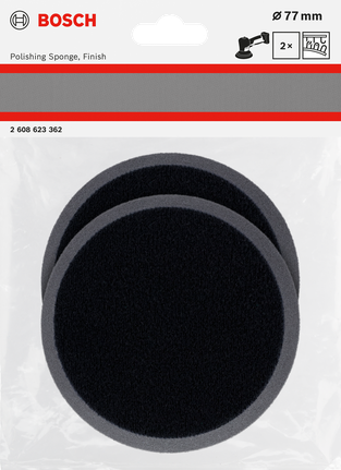 Esponja de polimento Bosch 77 mm acabamento 2 peças.