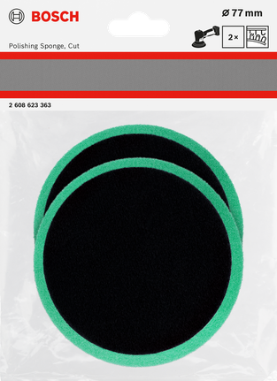Esponjas de polimento Bosch de 77 mm, 2 peças.