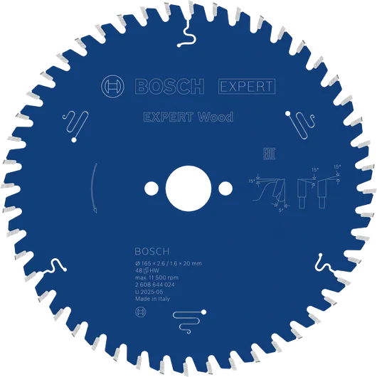 Lâmina de serra circular Bosch EXPERT Wood, 165 mm, 48 dentes.