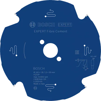 Lâmina de serra circular Bosch EXPERT Fibre Cement para fibrocimento.