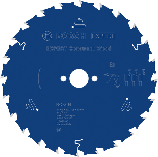 Lâmina de serra circular Bosch EXPERT Construct Wood, 24 dentes.