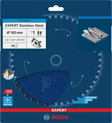Disco de serra circular Bosch EXPERT em aço inoxidável, 192 mm, para metal.