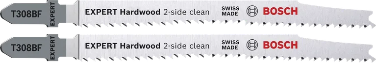 Lâminas de serra tico-tico Bosch EXPERT Hardwood T308BF com limpeza de ambos os lados.