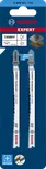 Conjunto de 2 lâminas de serra tico-tico Bosch EXPERT para madeira dura, com limpeza em ambos os lados, modelo T308BFP.