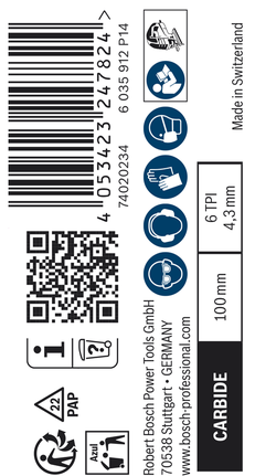 Lâmina de serra tico-tico Bosch EXPERT Fiber Plaster T141HM 6 TPI, carboneto.