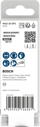 Embalagem de lâminas de corte para madeira Bosch 32×60 mm.