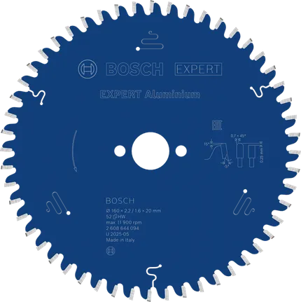 Lâmina de serra circular em alumínio Bosch EXPERT 160 mm T52.
