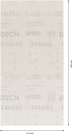Rede de lixa Bosch EXPERT M480, folha G120 de 115x107 mm.
