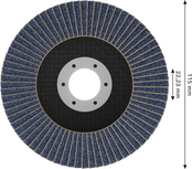 Disco de lixa Bosch X451 de 115 mm G120 para desbaste de metais.