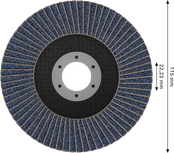 Disco de lixa Bosch X451 de 115 mm G80 para lixagem de metal.