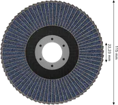 Disco de lixa Bosch X451 de 115 mm G120 com furo de 22,23 mm.