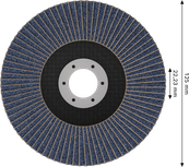 Disco de lixa Bosch X451 de 125 mm G120 com furo de 22,23 mm.