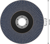 Disco de lixa Bosch X451 125mm G120 com furo de 22,23mm.