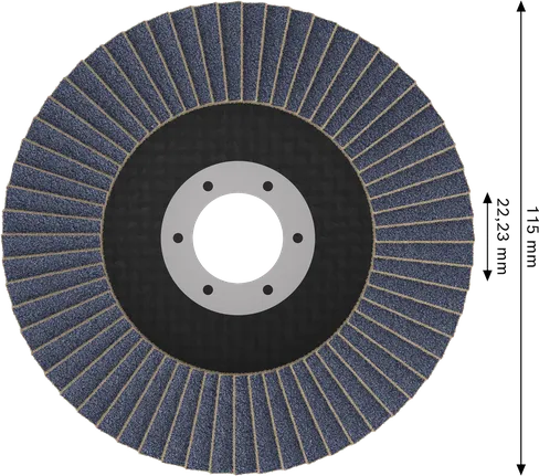 Disco de lixa Bosch X451 de 115 mm G40 para desbaste de metais.