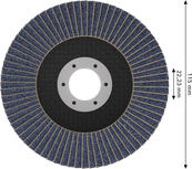 Disco de lixa Bosch X451 de 115 mm G120 para desbaste de metais.