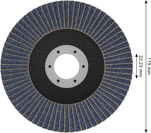 Disco de lixa Bosch X451 de 115 mm G120 para desbaste de metais.