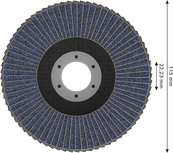 Disco de lixa Bosch X451 de 115 mm G120 para desbaste de metais.