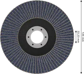 Disco de lixa Bosch X451 de 125 mm G80 para desbaste de metais.