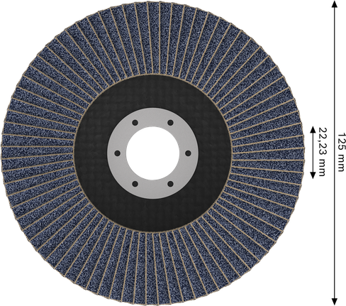 Disco de lixa Bosch X451 de 125 mm G80 para desbaste de metais.