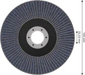 Disco de lixa Bosch X451 de 125 mm G120 com furo de 22,23 mm.